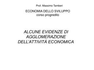 ECONOMIA DELLO SVILUPPO corso progredito