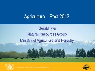 Agriculture – Post 2012