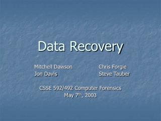 Data Recovery