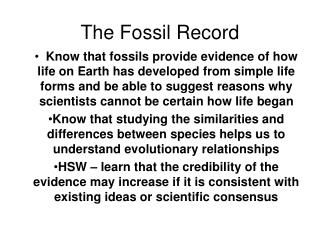 The Fossil Record