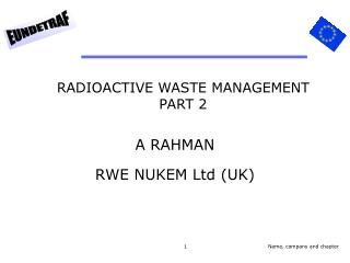 RADIOACTIVE WASTE MANAGEMENT PART 2