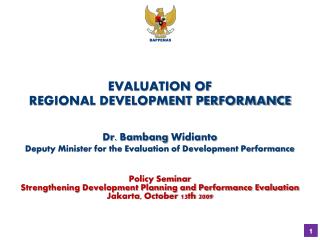 EVALUATION OF REGIONAL DEVELOPMENT PERFORMANCE