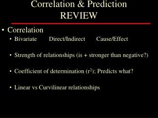 Correlation &amp; Prediction REVIEW