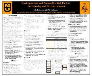 Environmental and Personality Risk Factors for Drinking and Driving in Youth