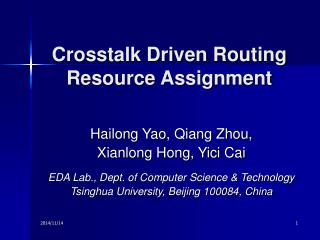 Crosstalk Driven Routing Resource Assignment