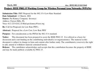 Project: IEEE P802.15 Working Group for Wireless Personal Area Networks (WPANs)