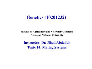 Genetics (10201232)