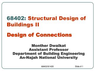 68402: Structural Design of Buildings II