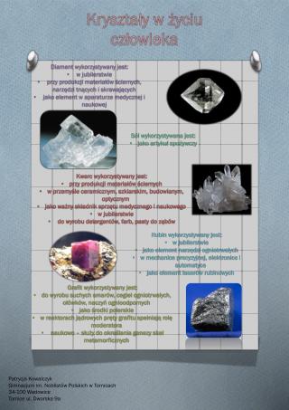Kryształy w życiu człowieka