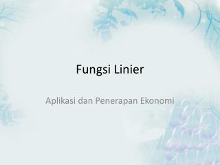 Fungsi Linier