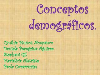 Conceptos demográficos.