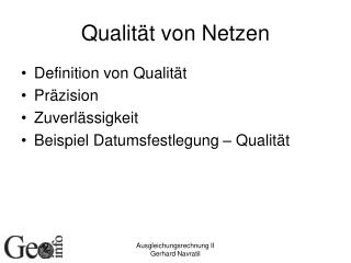 Qualität von Netzen