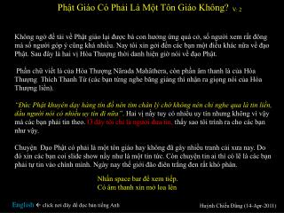 Phật Giáo Có Phải Là Một Tôn Giáo Không?