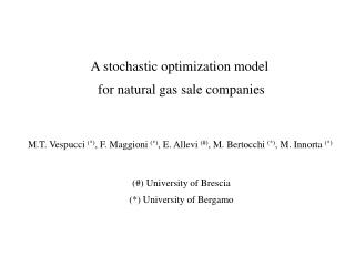 A stochastic optimization model for natural gas sale companies