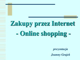 Zakupy przez Internet