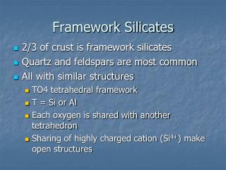 Framework Silicates