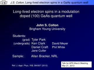 Long-lived electron spins in a modulation doped (100) GaAs quantum well