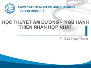 HỌC THUYẾT ÂM DƯƠNG - NGŨ HÀNH THIÊN NHÂN HỢP NHẤT