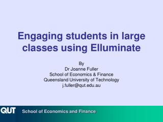 Engaging students in large classes using Elluminate