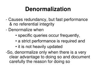 Denormalization