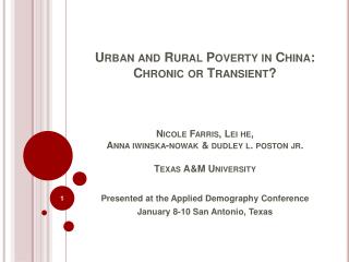 Presented at the Applied Demography Conference January 8-10 San Antonio, Texas