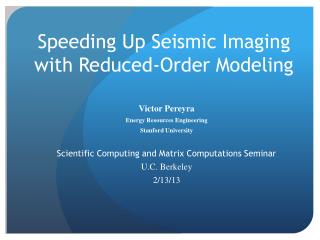 Speeding Up Seismic Imaging with Reduced-Order Modeling