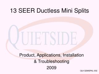 13 SEER Ductless Mini Splits