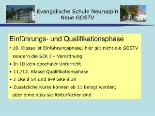 Evangelische Schule Neuruppin Neue GOSTV