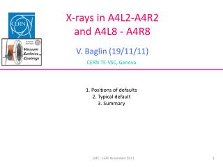 X-rays in A4L2-A4R2 and A4L8 - A4R8