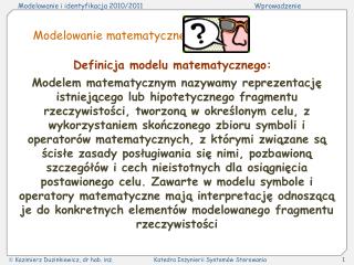 Modelowanie matematyczne
