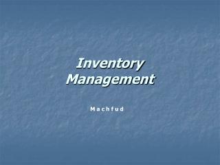 Inventory Management