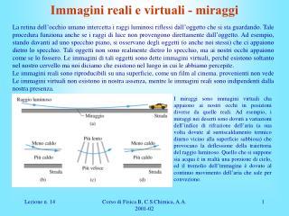 Immagini reali e virtuali - miraggi