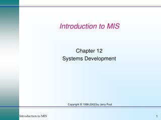 Introduction to MIS