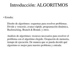 Introducción: ALGORITMOS
