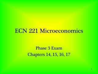 ECN 221 Microeconomics