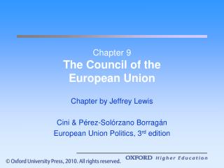 Chapter 9 The Council of the European Union