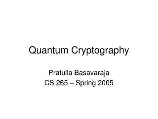 Quantum Cryptography