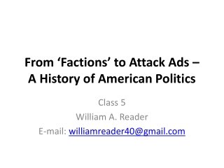 From ‘Factions’ to Attack Ads – A History of American Politics