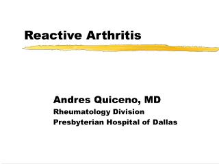 Reactive Arthritis