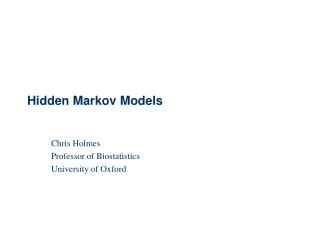 Hidden Markov Models