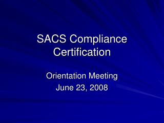 SACS Compliance Certification