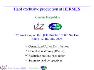 Hard exclusive production at HERMES