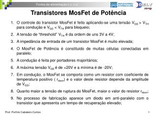 Transistores MosFet de Potência