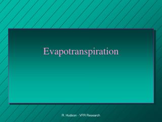 Evapotranspiration