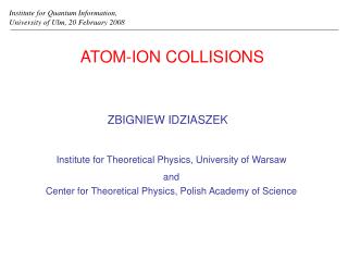 ATOM-ION COLLISIONS