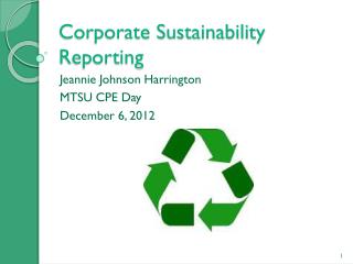 Corporate Sustainability Reporting