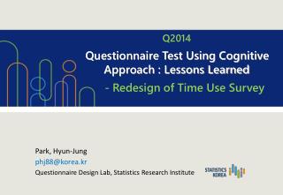 Q2014 Questionnaire Test Using Cognitive Approach : Lessons Learned