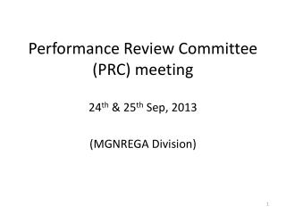 Performance Review Committee (PRC) meeting