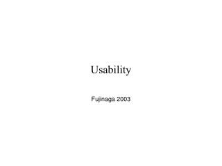 Usability