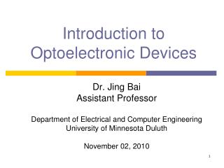 Introduction to Optoelectronic Devices